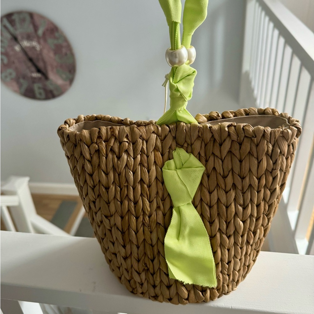 Pamela Munson petite isla Bahia bag with pearls